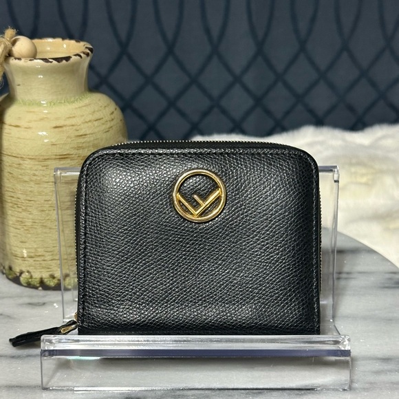 Fendi Black Bifold Leather Wallet Snap Zip Closure 8M0407 Includes COA - Picture 7 of 16